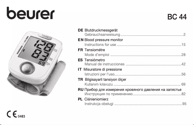 Página 1 del manual Manual de usuario Beurer BC 44