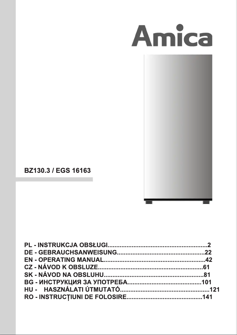 Página nº 1 - Manual de usuario Amica BZ130.3
