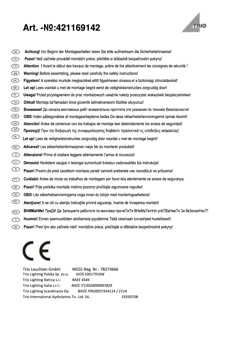 Imagen de la primera página del manual del dispositivo Pearl