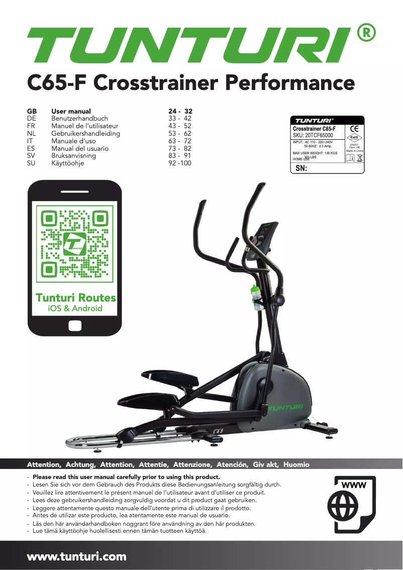 Imagen de la primera página del manual del dispositivo Performance C65-F