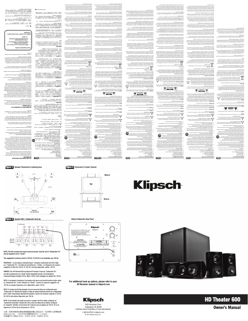 Página 1 del manual Manual de usuario Klipsch HD Theater 600