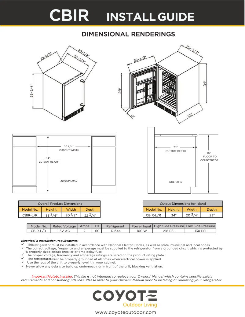 Página 1 del manual Guía de inicio rápido Coyote CBIR-L