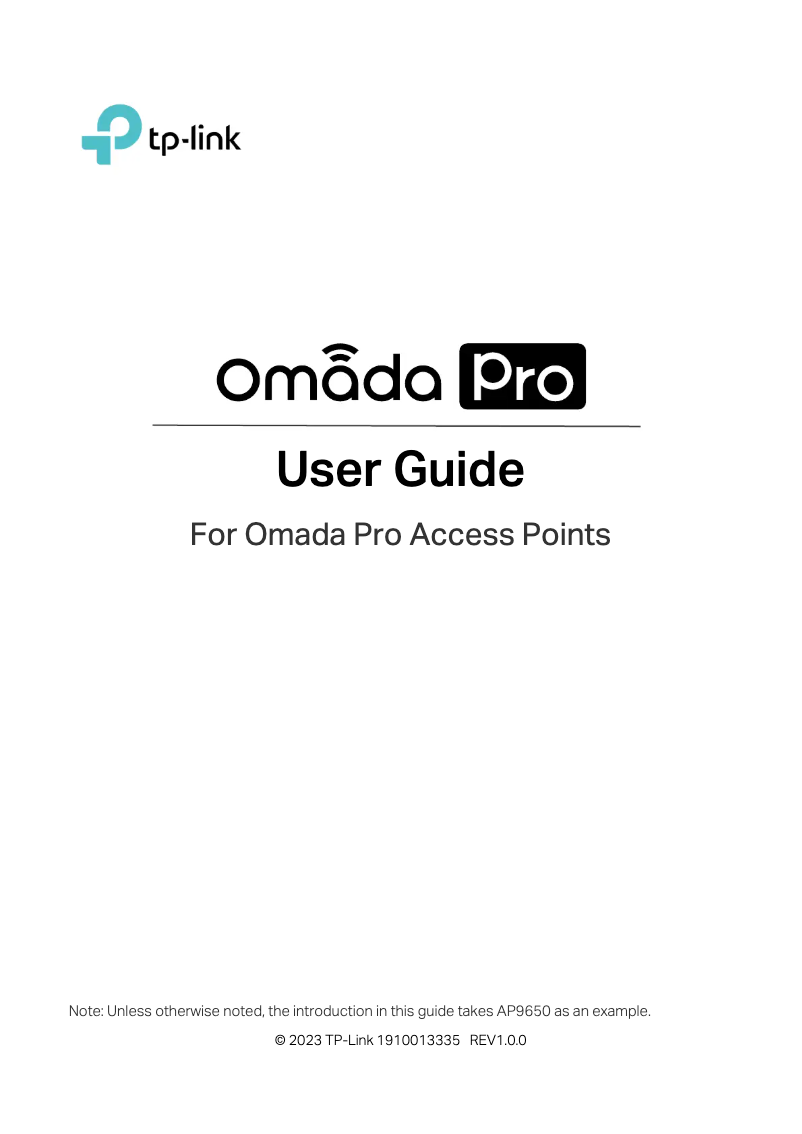 Página nº 1 - Manual de usuario TP-Link Omada Pro AP9650