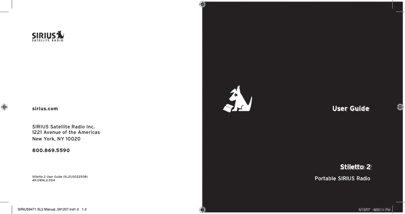 Página nº 1 - Manual de usuario SiriusXM Stiletto 2