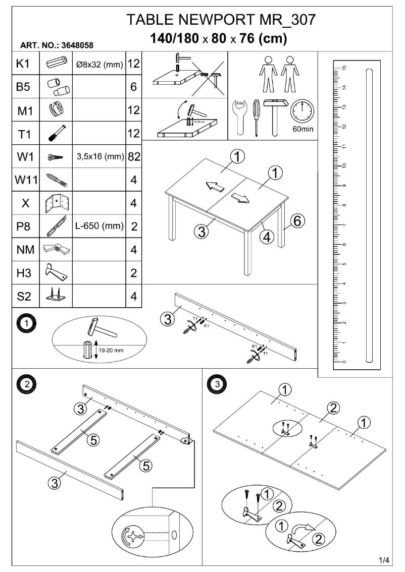 Página nº 1 - Manual de usuario JYSK Gesten (80x180x76)