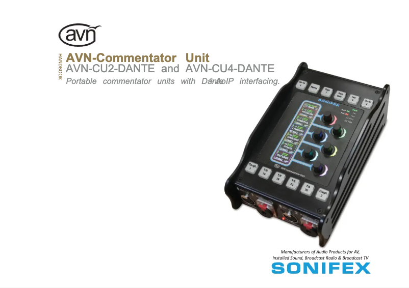 Página 1 del manual Manual de usuario Sonifex AVN-CU4-DANTE