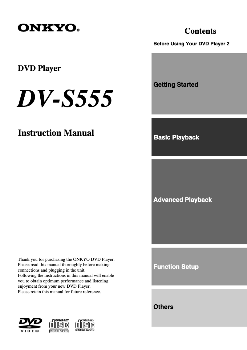 Imagen de la primera página del manual del dispositivo DV-SP555