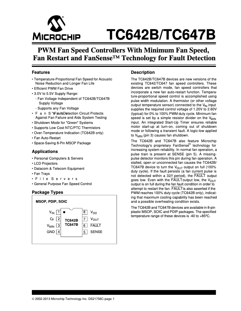 Página nº 1 - Ficha técnica Microchip TC647B