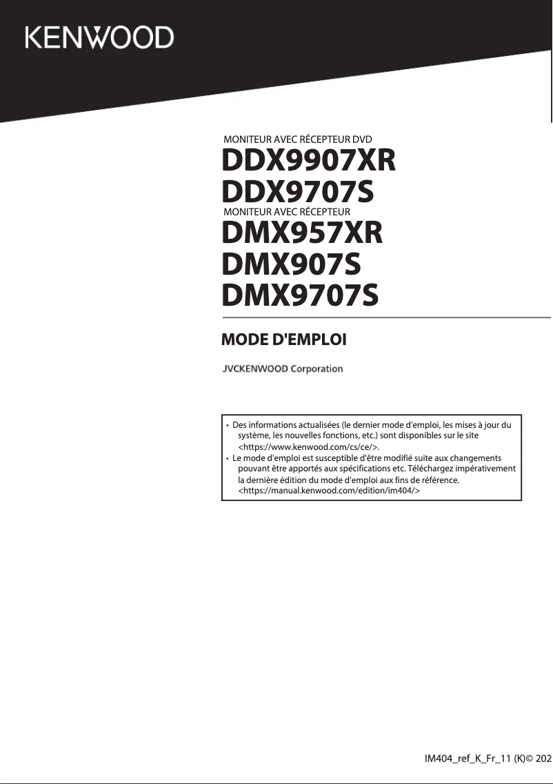 Página 1 del manual Manual de usuario Kenwood Excelon DDX9907XR