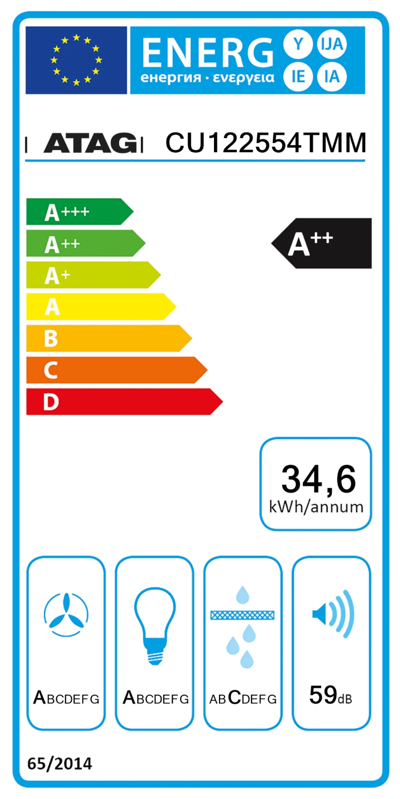 Página 1 del manual Etiqueta energética Atag CU122554TMM