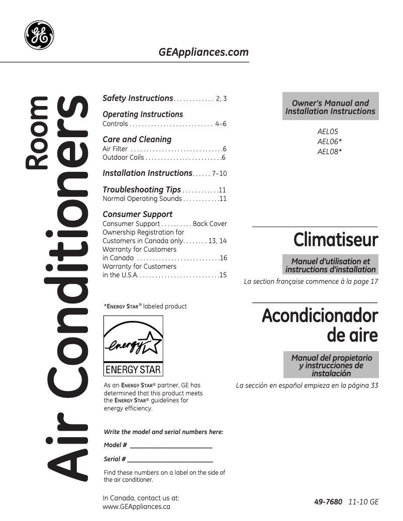 Imagen de la primera página del manual del dispositivo AES05LP