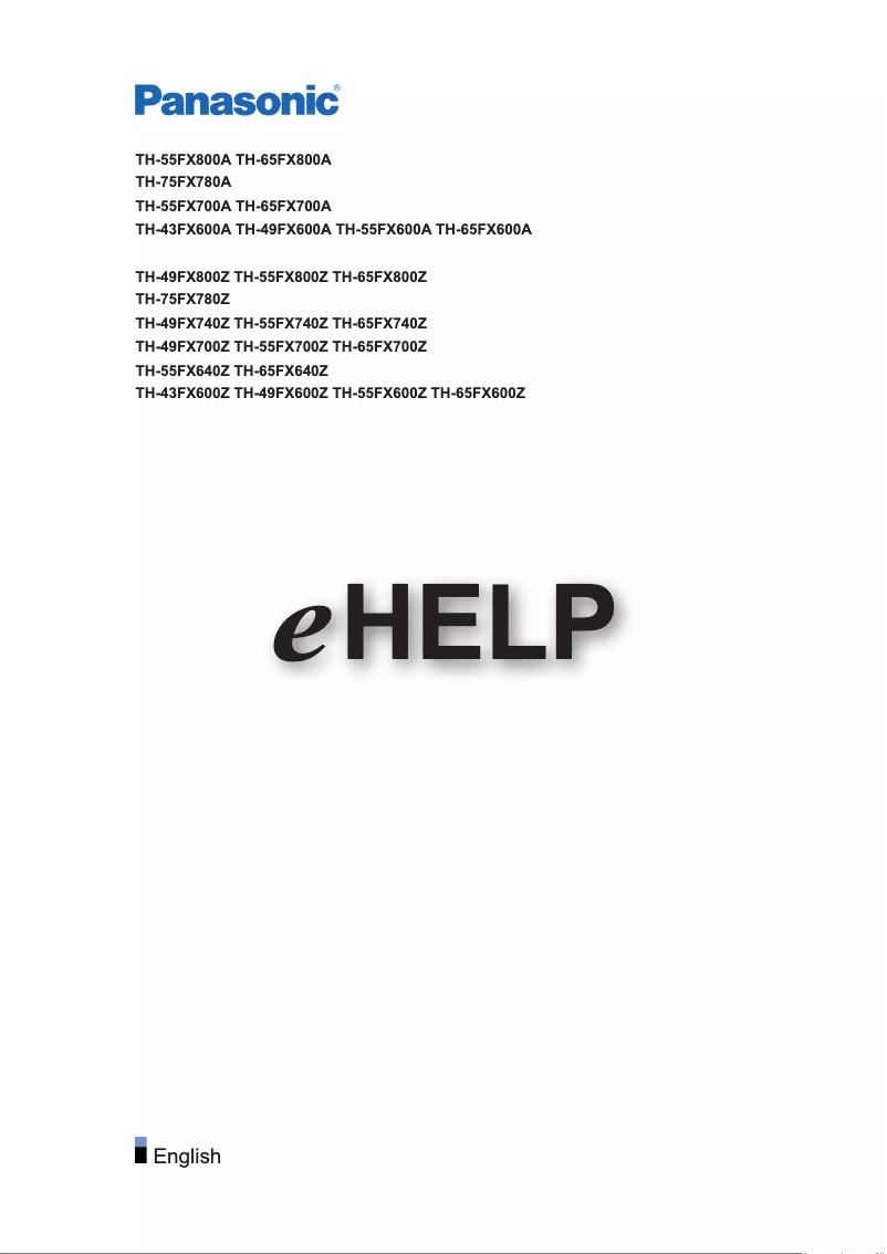 Página nº 1 - Manual de usuario Panasonic TH-49FX800Z