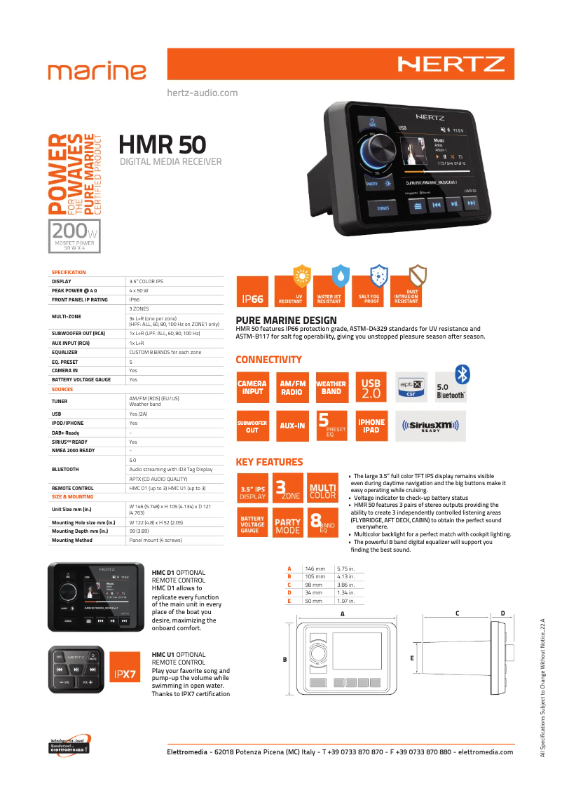 Página nº 1 - Ficha técnica Hertz HMR 50