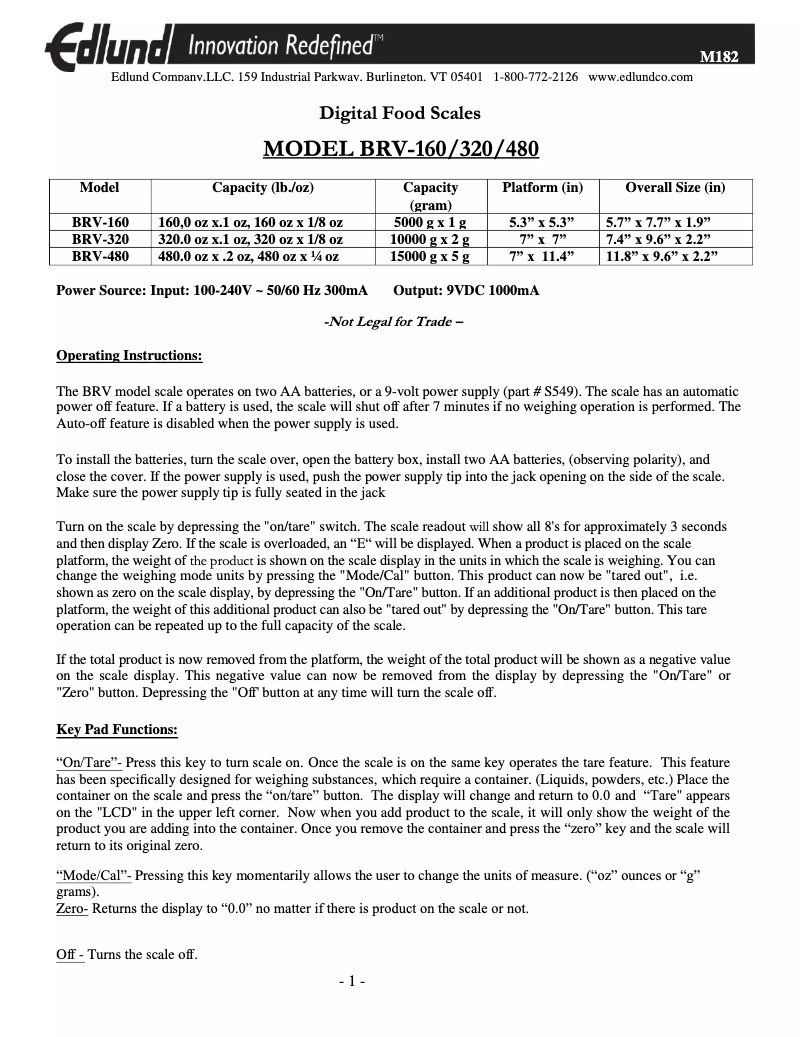 Imagen de la primera página del manual del dispositivo BRV-320