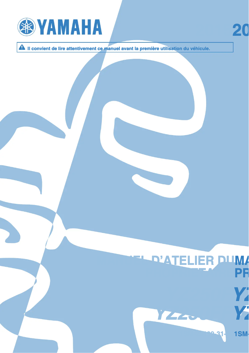 Página 1 del manual Manual de usuario Yamaha YZ250F (2015)