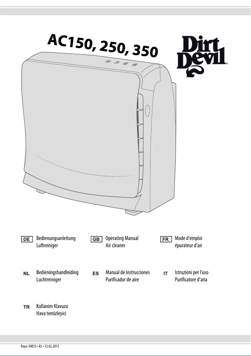 Página 1 del manual Manual de usuario Dirt Devil Pureza 150