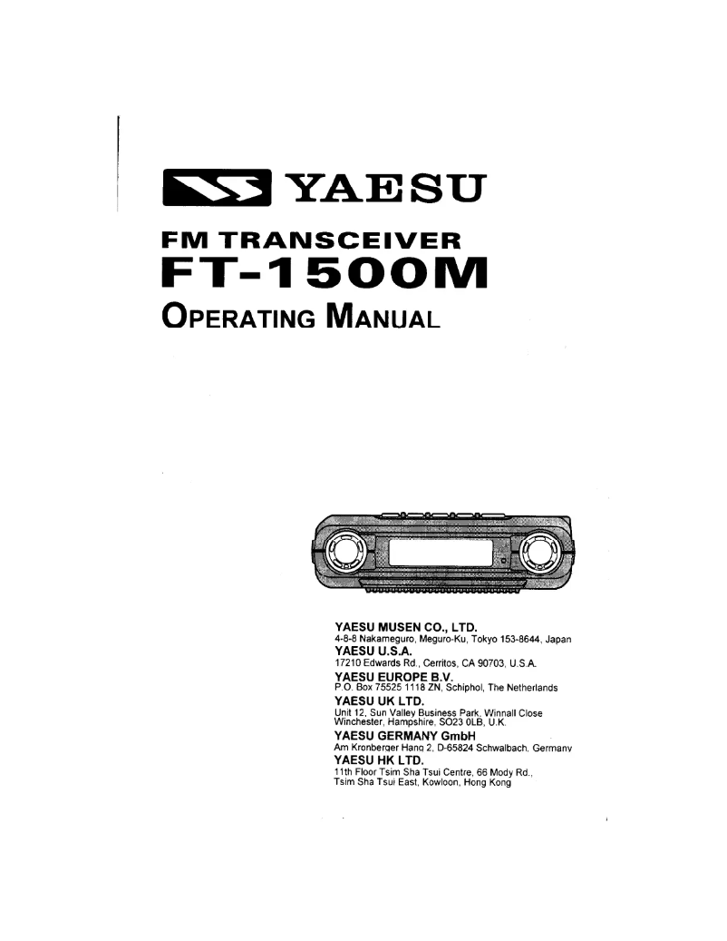 Imagen de la primera página del manual del dispositivo FT-1500M