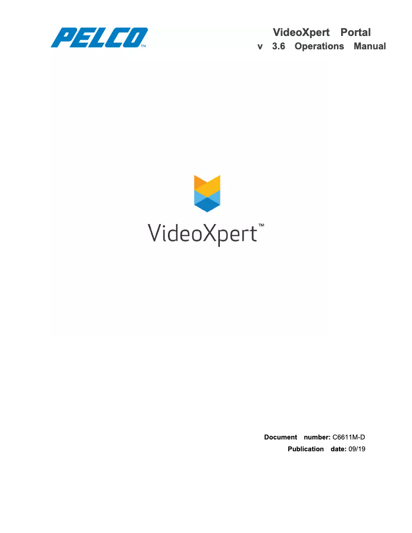 Imagen de la primera página del manual del dispositivo VideoXpert VXP-F2-20-J-S
