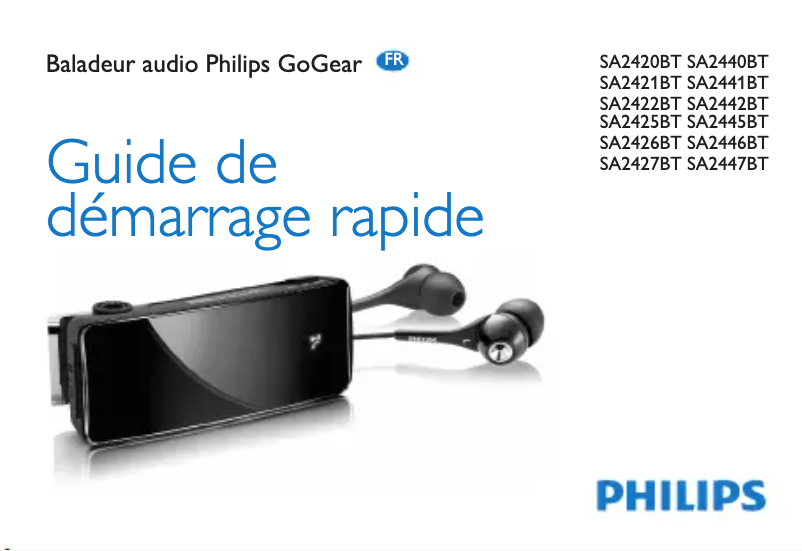 Página 1 del manual Guía de inicio rápido Philips GoGear SA2446BT