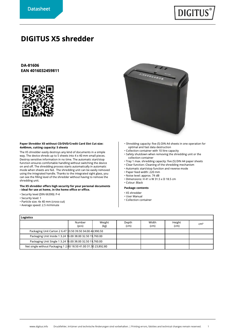 Imagen de la primera página del manual del dispositivo DA-81606