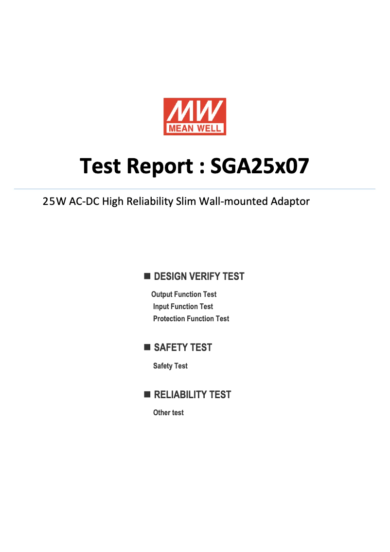 Página 1 del manual Ficha técnica Mean Well SGA25E07-P1J