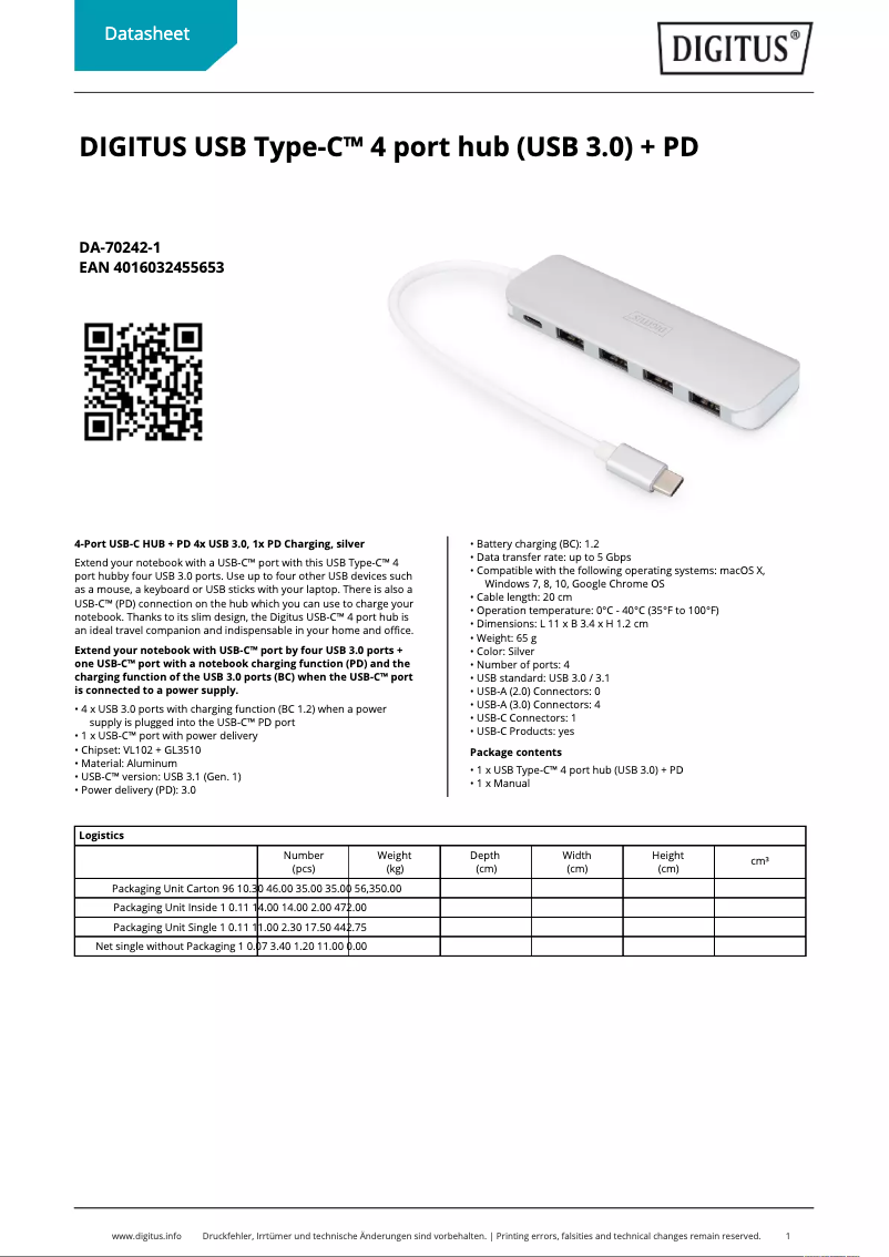Página nº 1 - Ficha técnica Digitus DA-70242-1