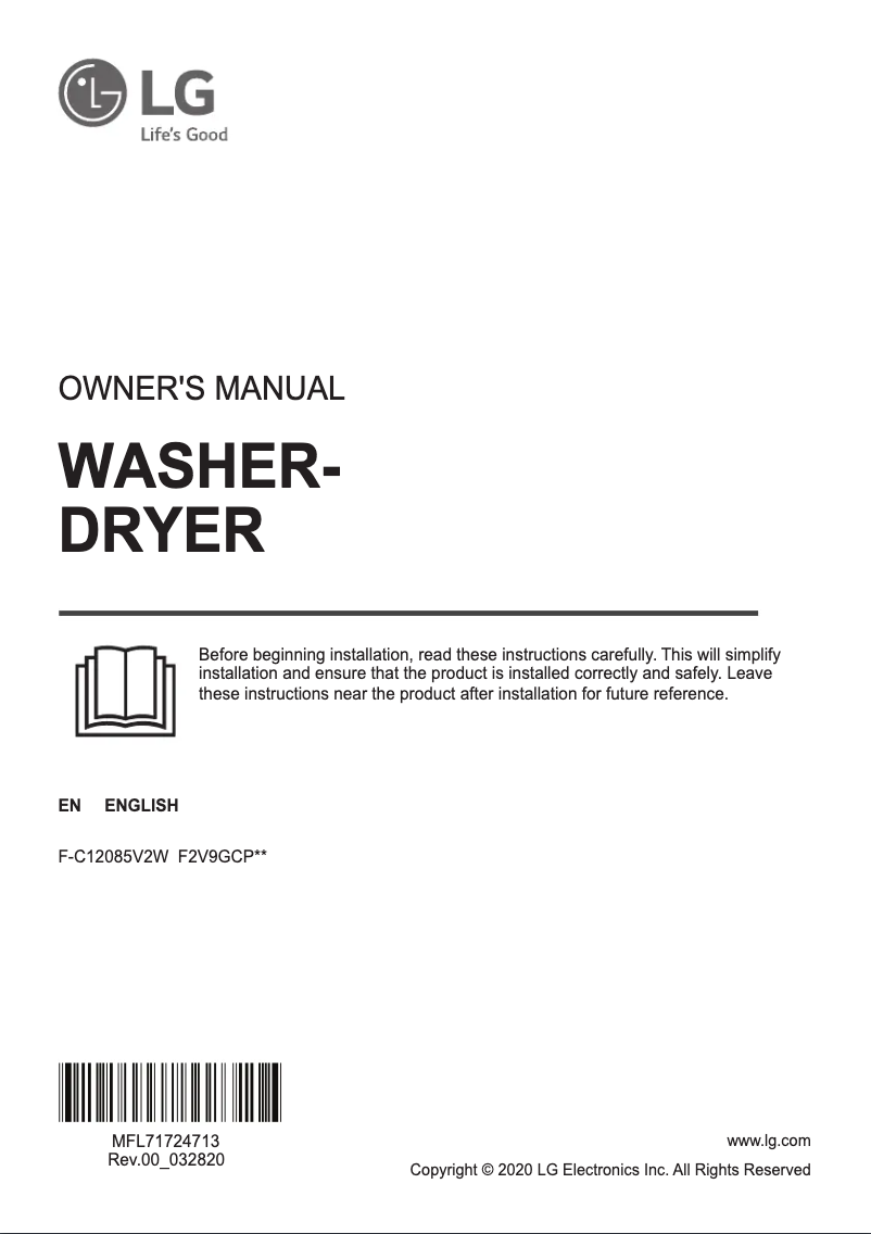 Página nº 1 - Manual de usuario LG F-C12085V2W