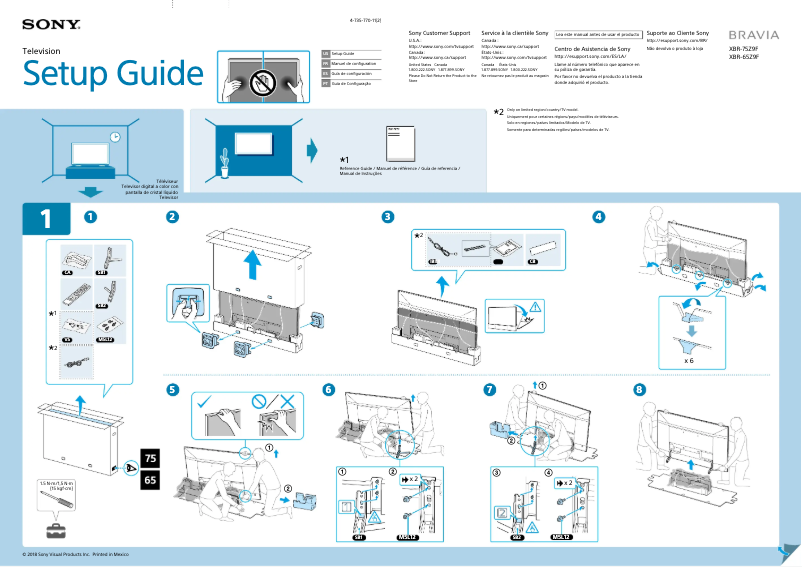 Imagen de la primera página del manual del dispositivo Bravia XBR-65Z9F