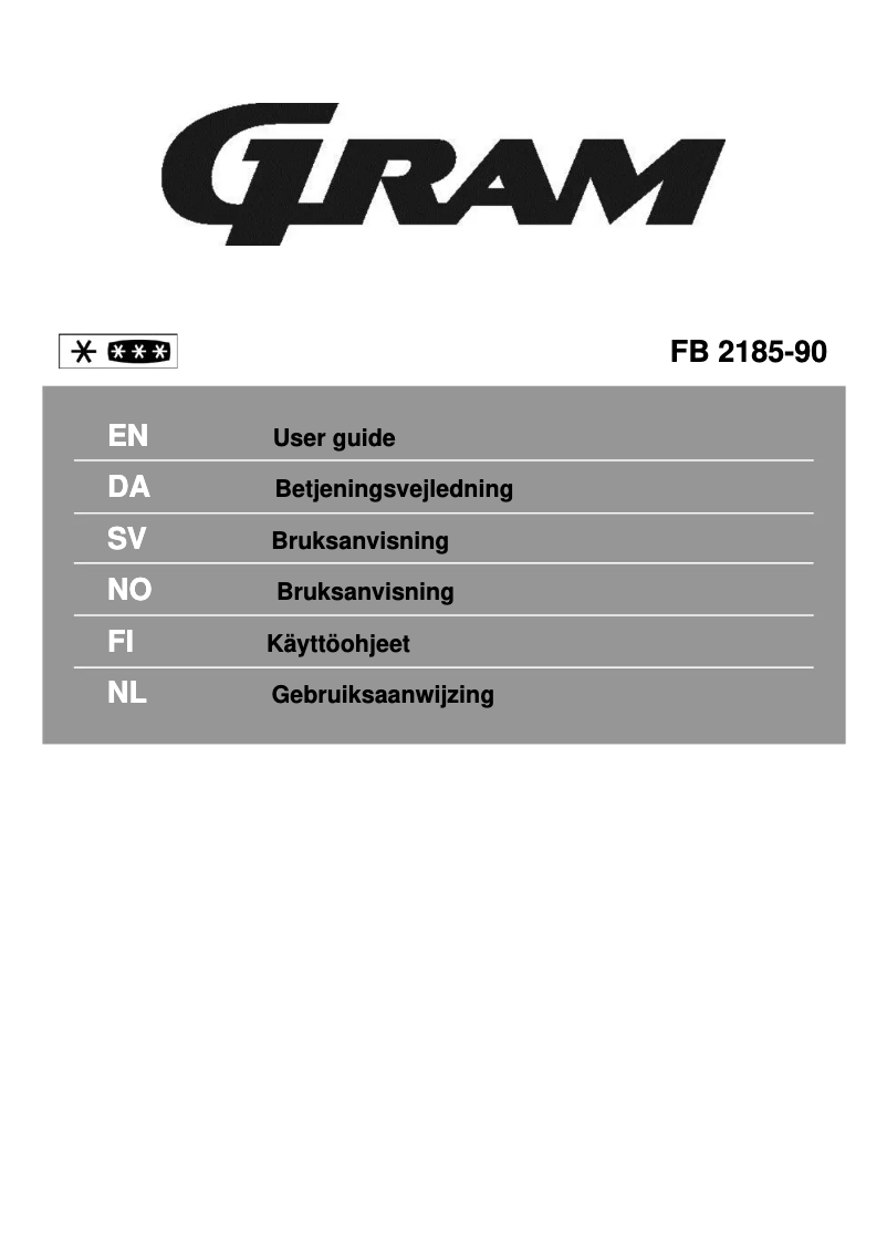 Página 1 del manual Manual de usuario Gram FB 2185-90