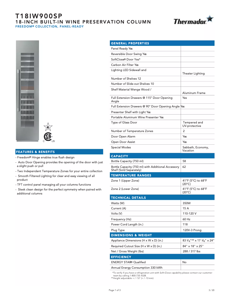 Imagen de la primera página del manual del dispositivo T18IW900SP