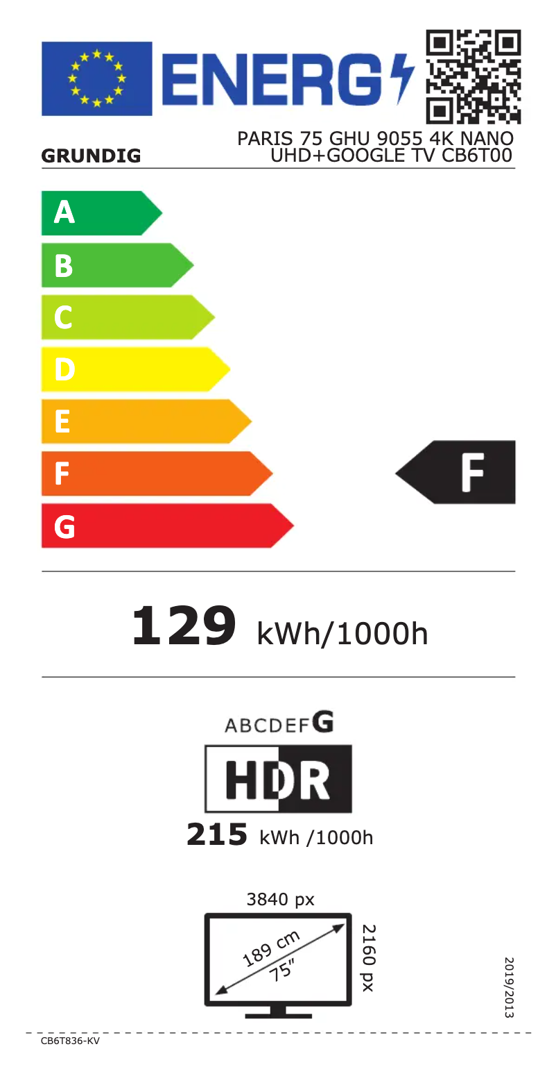 Imagen de la primera página del manual del dispositivo PARIS 75 GHU 9055 4K NANO UHD+GOOGLE TV