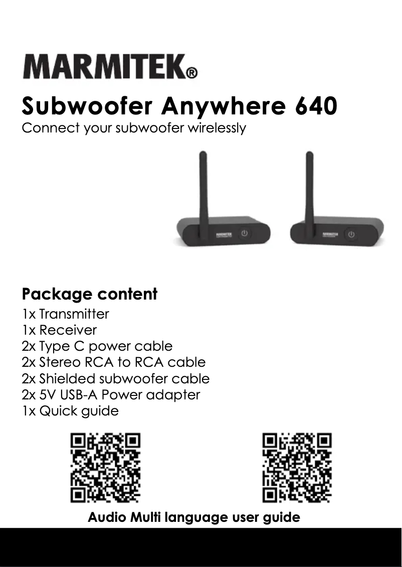 Página nº 1 - Manual de usuario Marmitek Subwoofer Anywhere 640