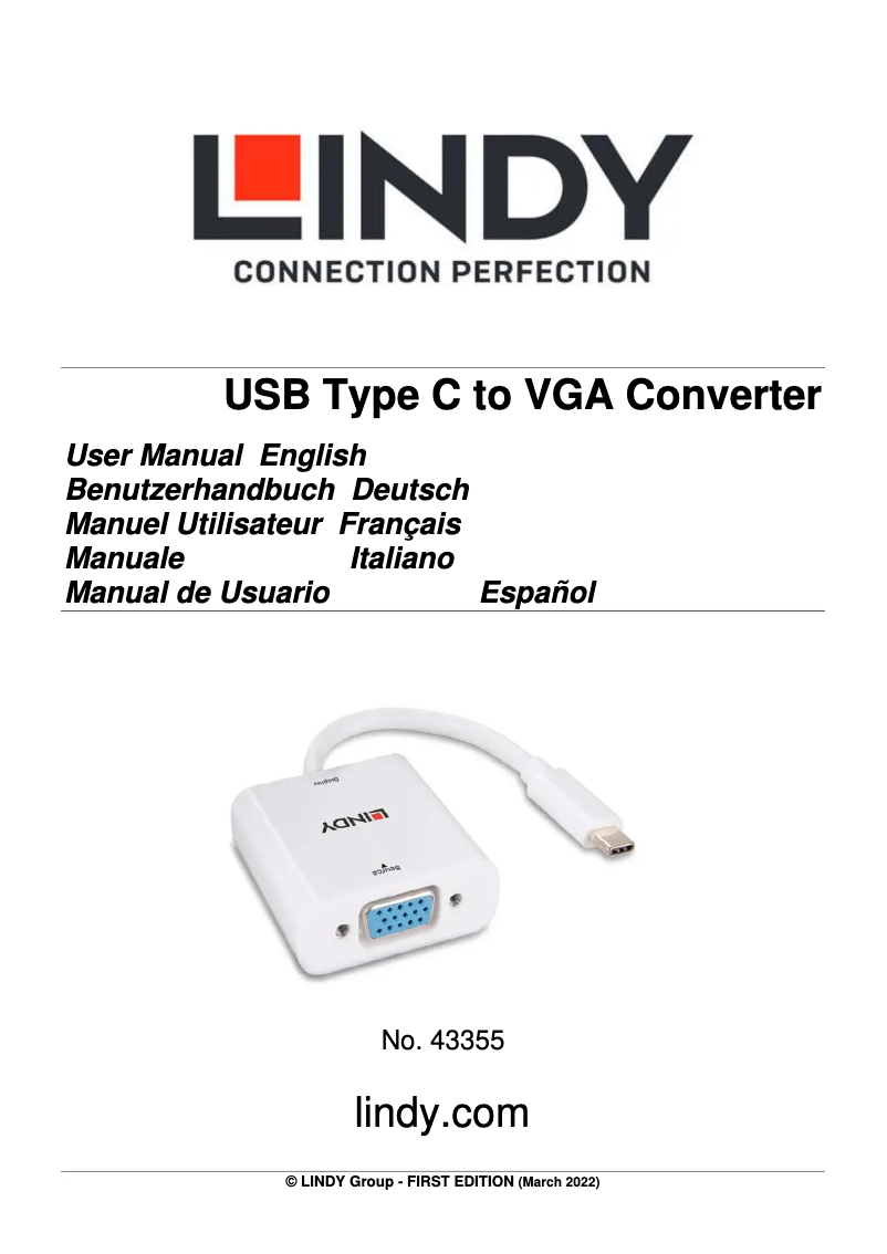 Imagen de la primera página del manual del dispositivo 43355