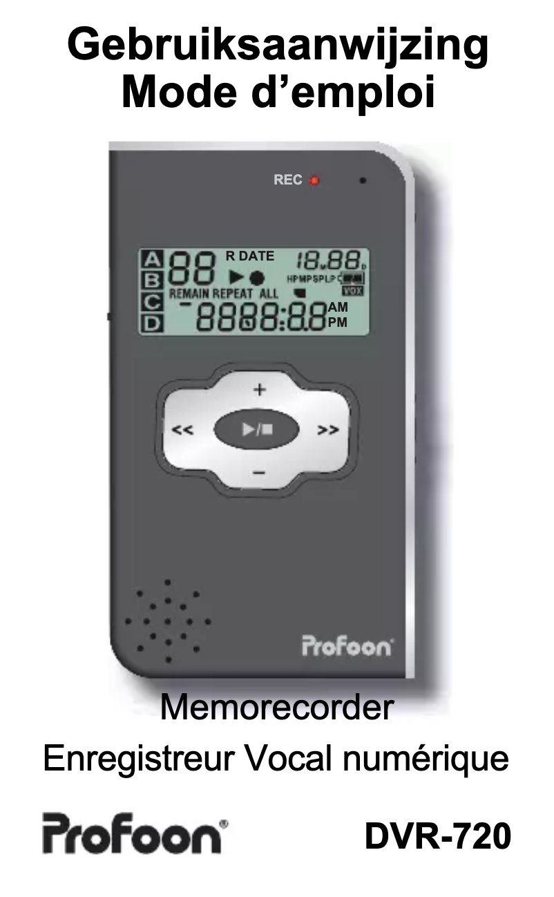 Página 1 del manual Manual de usuario Profoon DVR-720