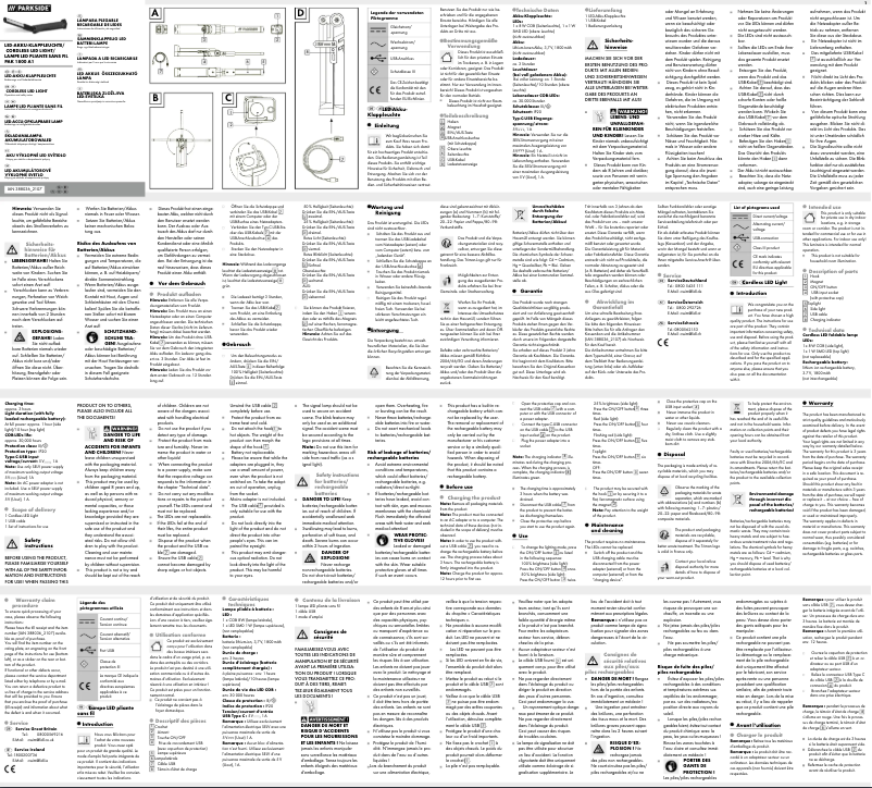 Página 1 del manual Manual de usuario Parkside HG08009