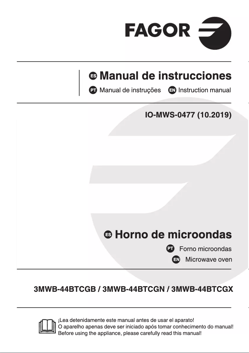 Página 1 del manual Manual de usuario Fagor 3MWB-44BTCGX