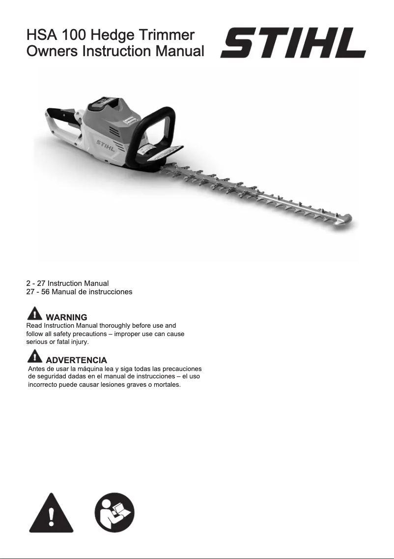 Página 1 del manual Manual de usuario Stihl HSA 100