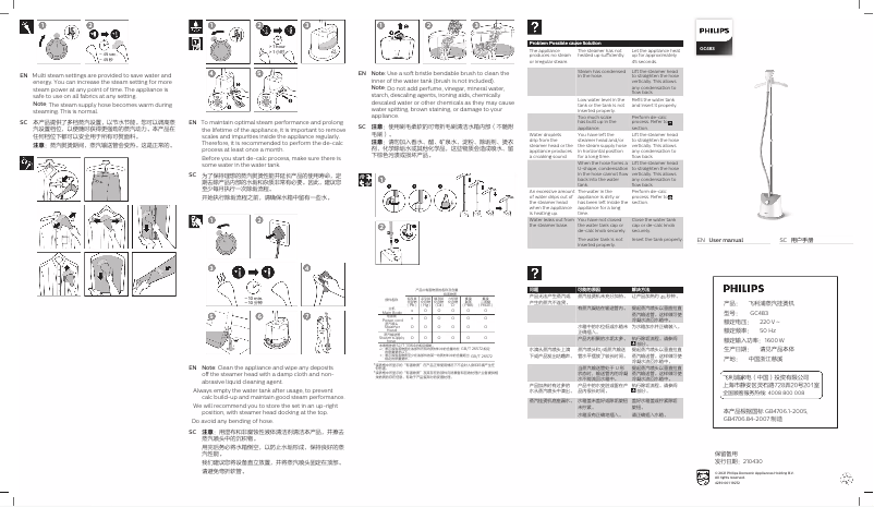 Página 1 del manual Manual de usuario Philips Easy Touch GC483