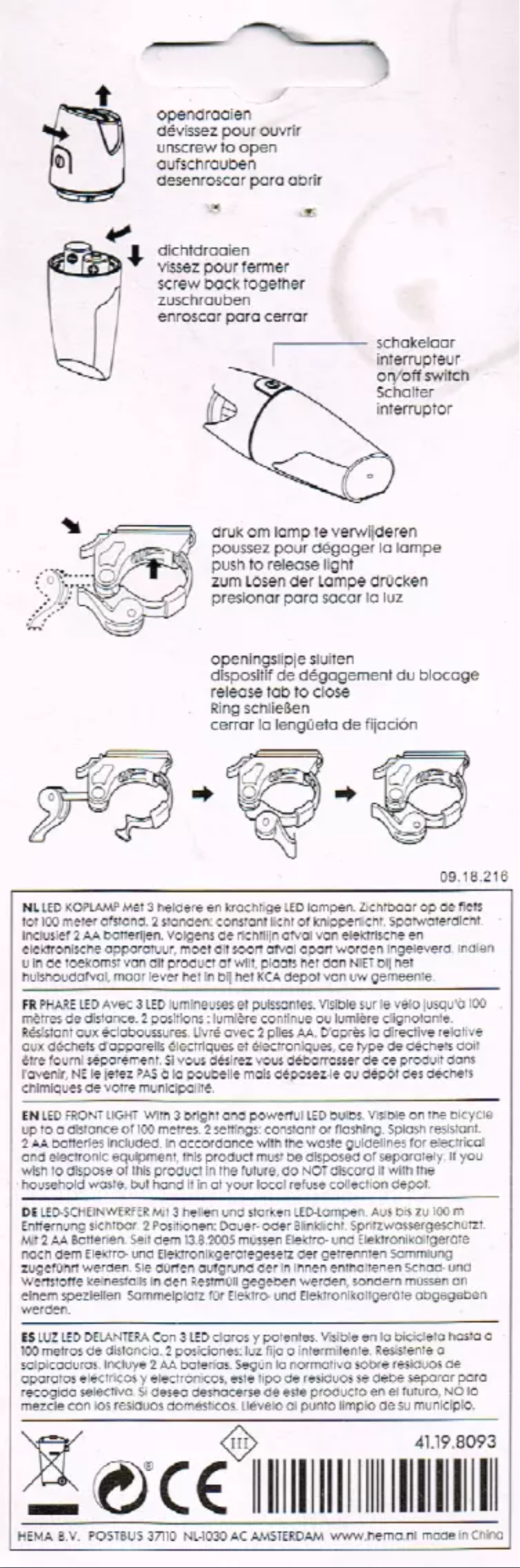 Página 1 del manual Manual de usuario Hema 41.19.8093