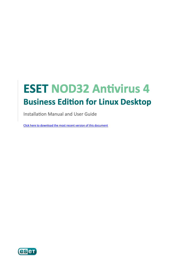 Página 1 del manual Manual de usuario ESET Business Edition of Antivirus for Linux