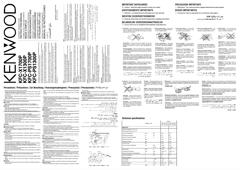 Página nº 1 - Manual de usuario Kenwood KFC-X1300P