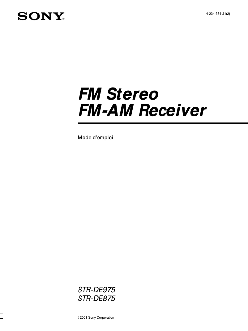 Página 1 del manual Manual de usuario Sony STR-DE975