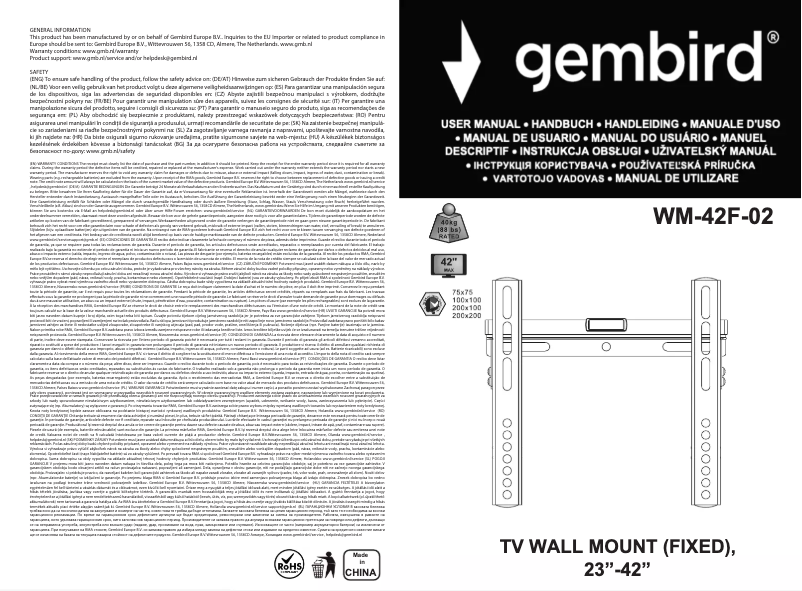 Imagen de la primera página del manual del dispositivo WM-42F-02