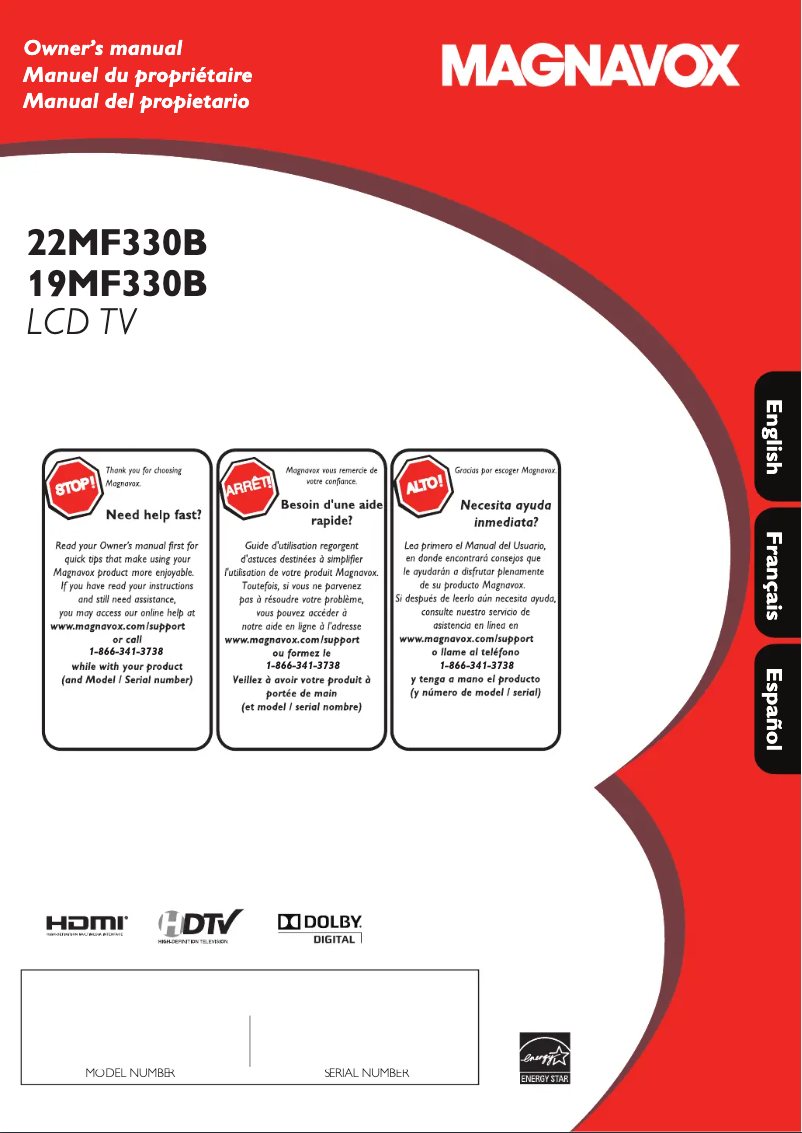 Imagen de la primera página del manual del dispositivo 22MF330B
