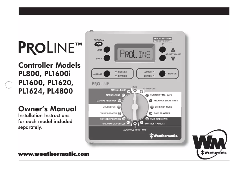 Página nº 1 - Manual de usuario Weathermatic ProLine PL800