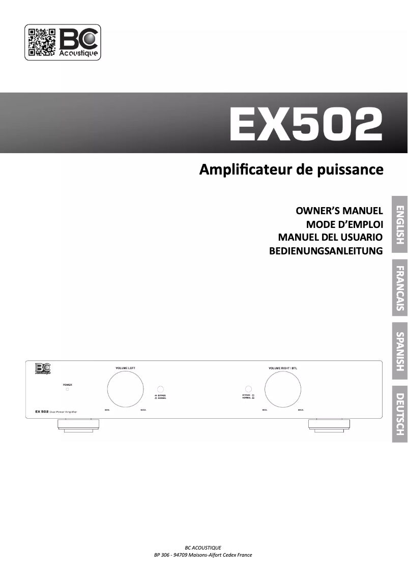Imagen de la primera página del manual del dispositivo EX-502
