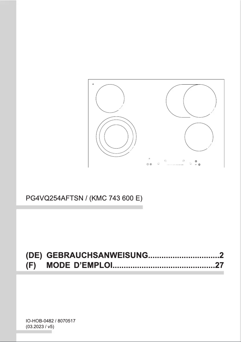 Página nº 1 - Manual de usuario Amica KMC 743 600 E