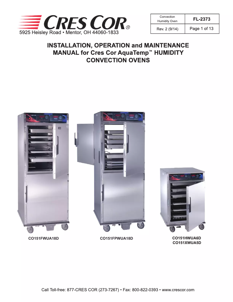 Página 1 del manual Manual de usuario Cres Cor CO151XWUA5DE