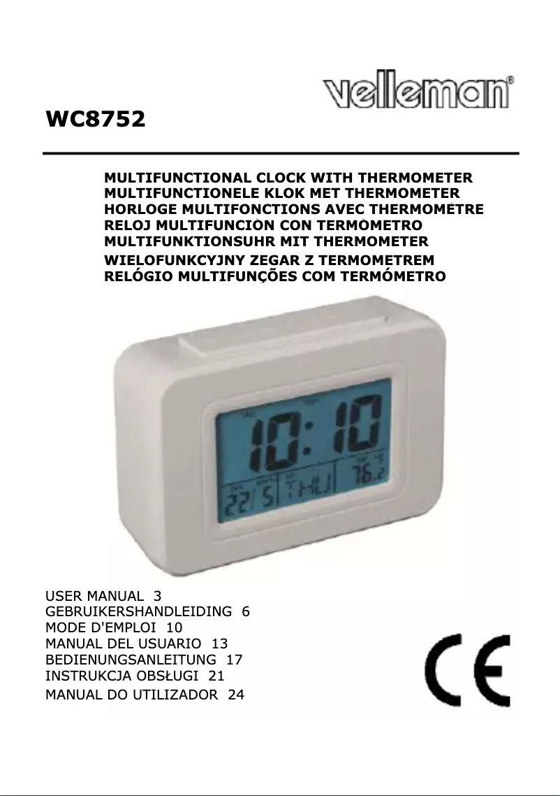 Página nº 1 - Manual de usuario Velleman WC8752