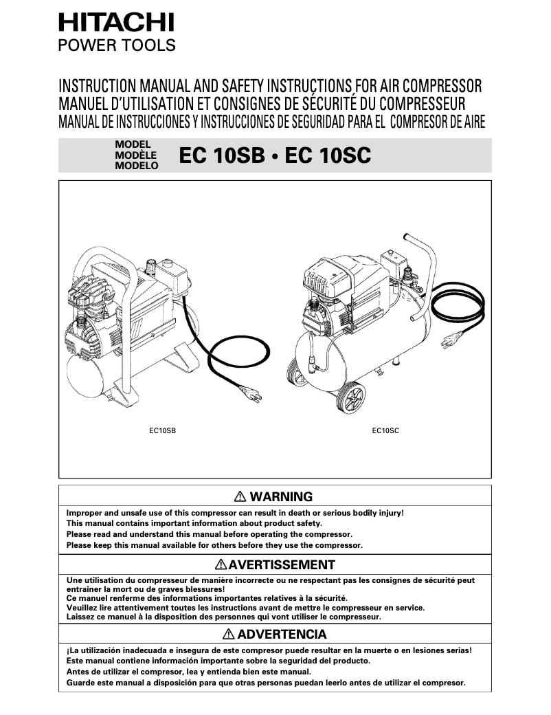 Imagen de la primera página del manual del dispositivo EC 10SB
